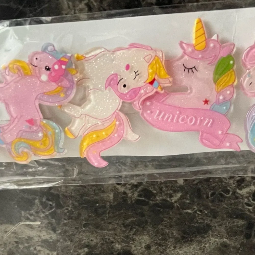 10PCS Baby Toddler Girls Hair Accessories Unicorns Colorful Patterns Hair Clips